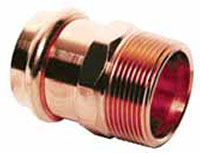 Press (P) x Male Pipe Thread (MPT) Small Copper Male Adapters