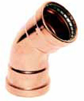Press (P) x Press (P) Large Copper 45 Degree Elbows