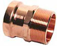 Press (P) x Male Pipe Thread (MPT) Large Copper Male Adapters