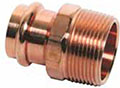 Press (P) x Male Pipe Thread (MPT) Small Copper Male Reducing Adapters