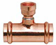 Press (P) x Press (P) x Female Pipe Thread (FPT) Small Copper Reducing Tees